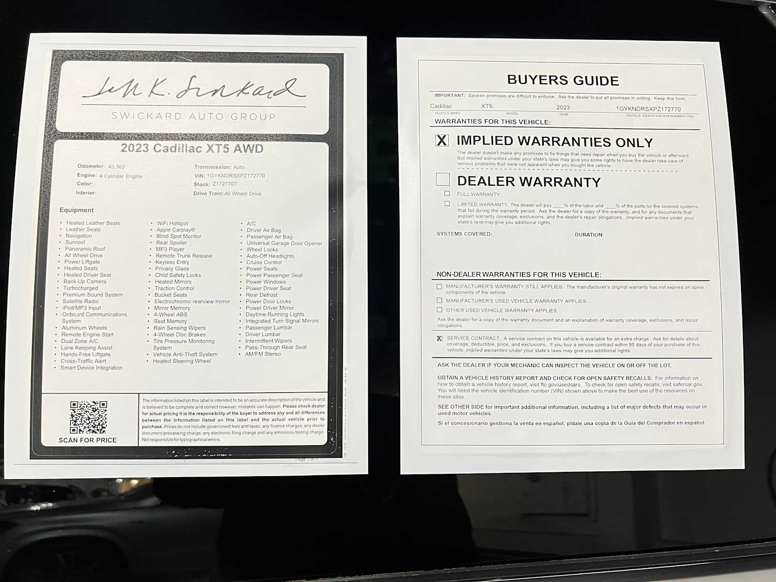 2023 Cadillac XT5 AWD Premium Luxury