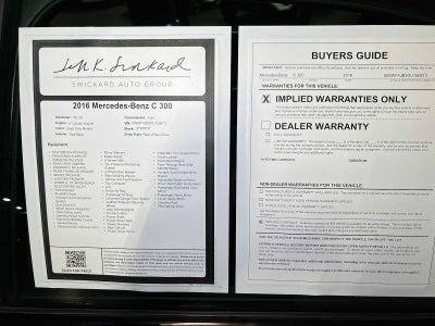 2016 Mercedes-Benz C 300 4dr Sdn RWD