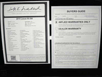 2015 Lexus IS 250 4dr Sport Sdn RWD