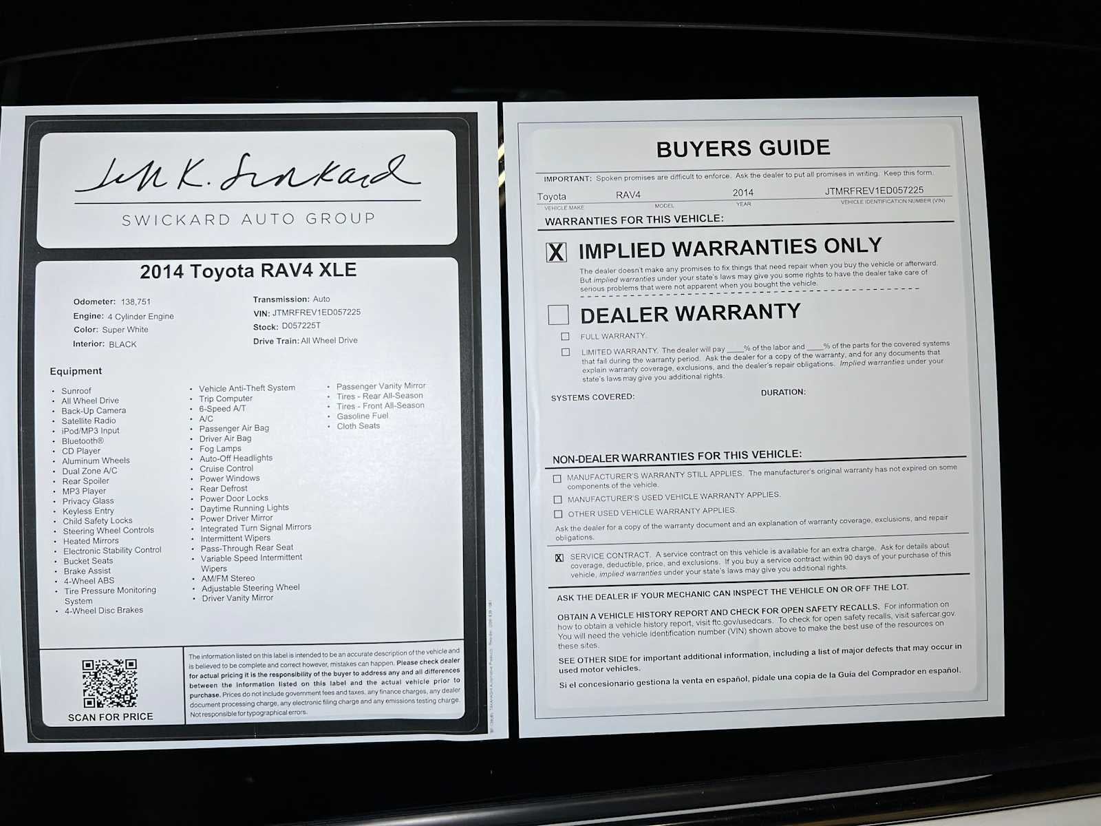 2014 Toyota RAV4 XLE