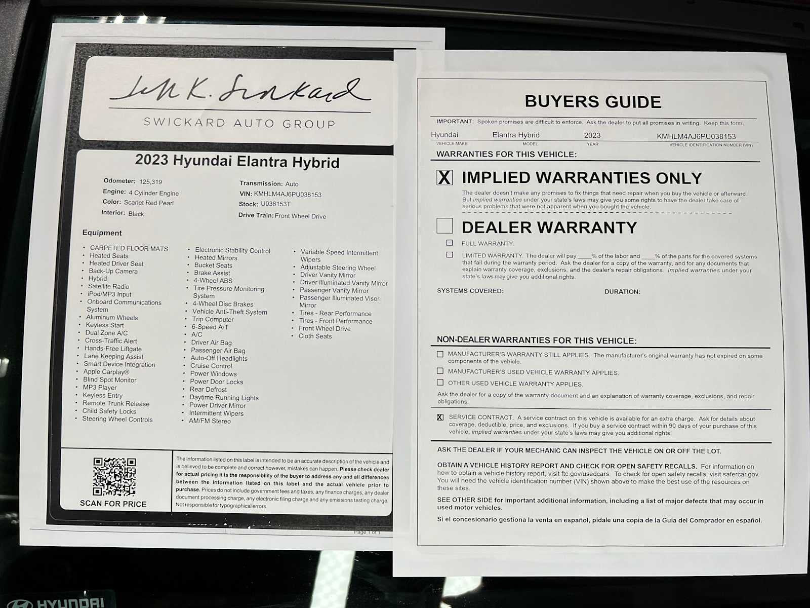 2023 Hyundai Elantra Hybrid Blue