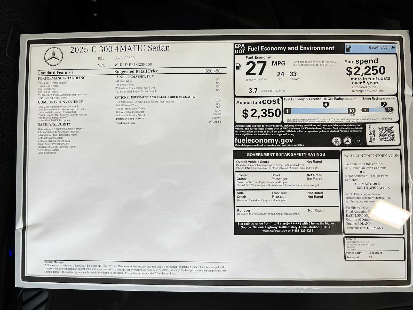 2025 Mercedes-Benz C 300 C 300