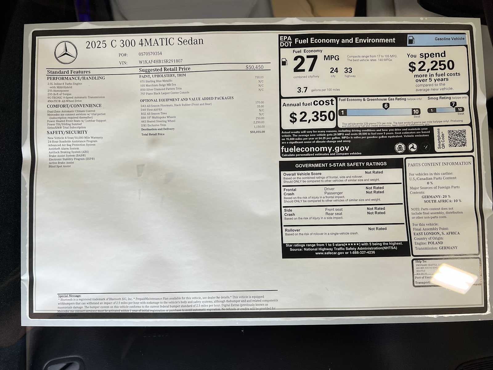 2025 Mercedes-Benz C 300 C 300