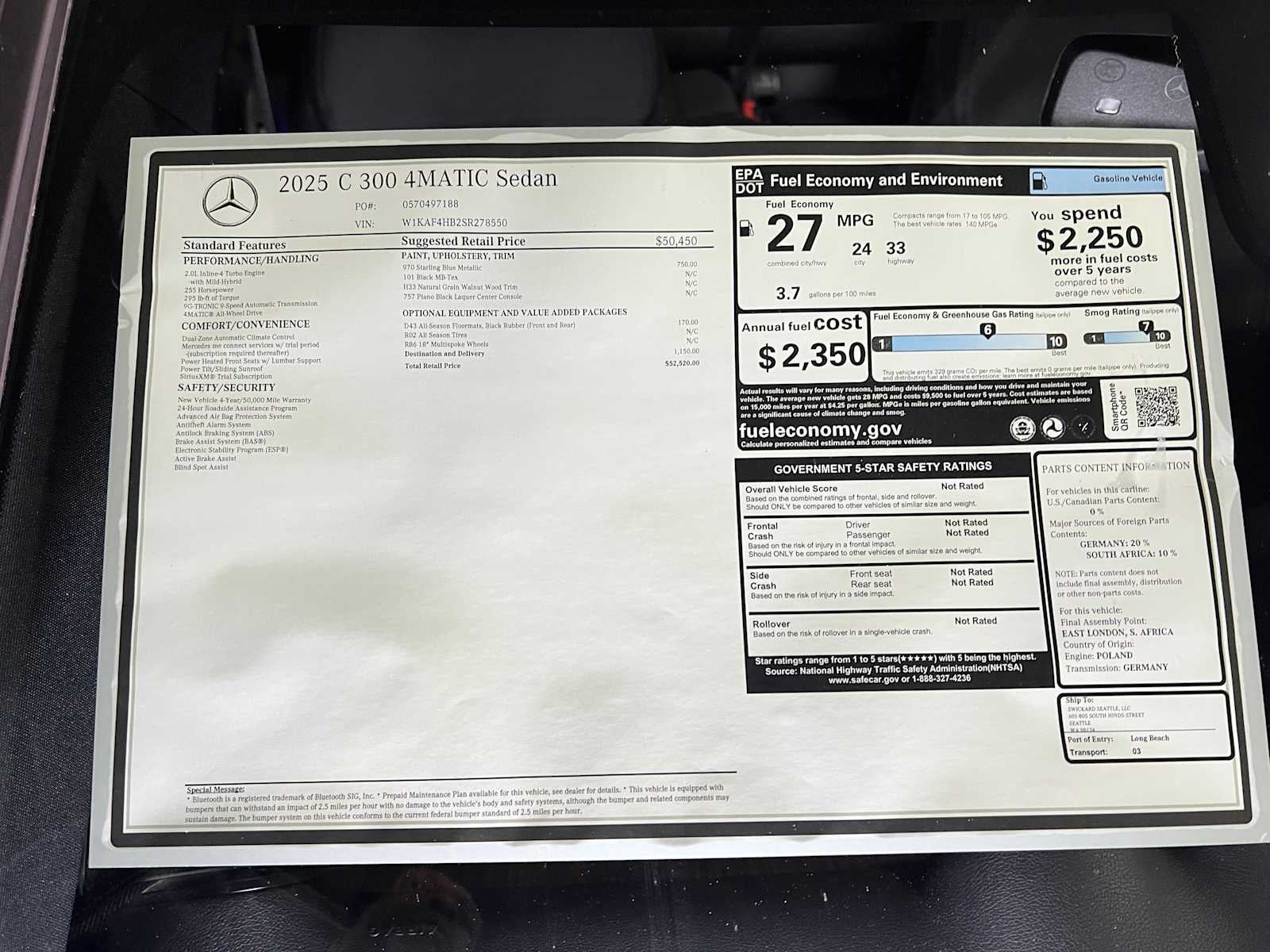 2025 Mercedes-Benz C 300 C 300