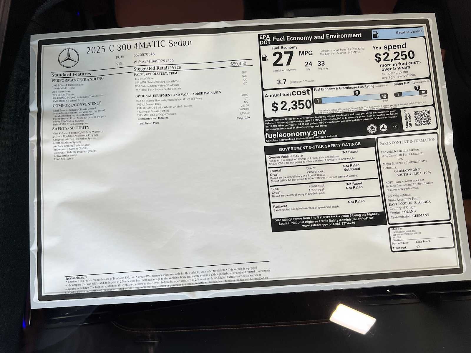 2025 Mercedes-Benz C 300 C 300