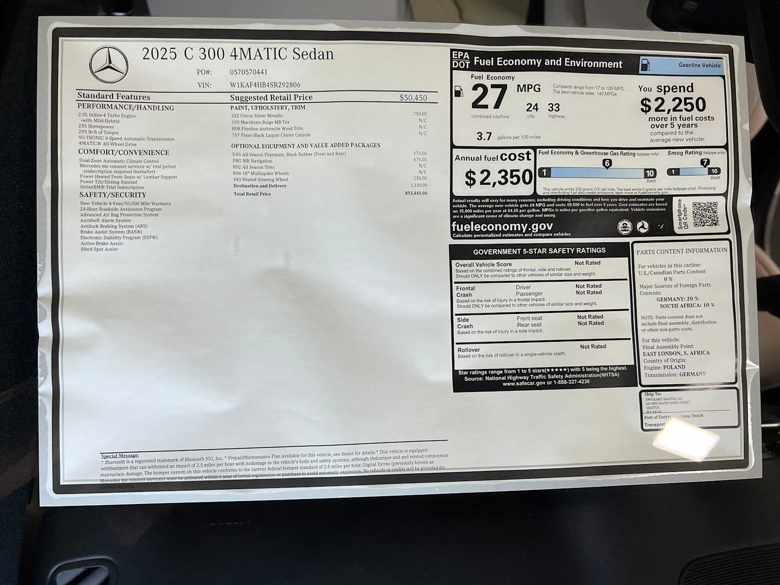 2025 Mercedes-Benz C 300 C 300