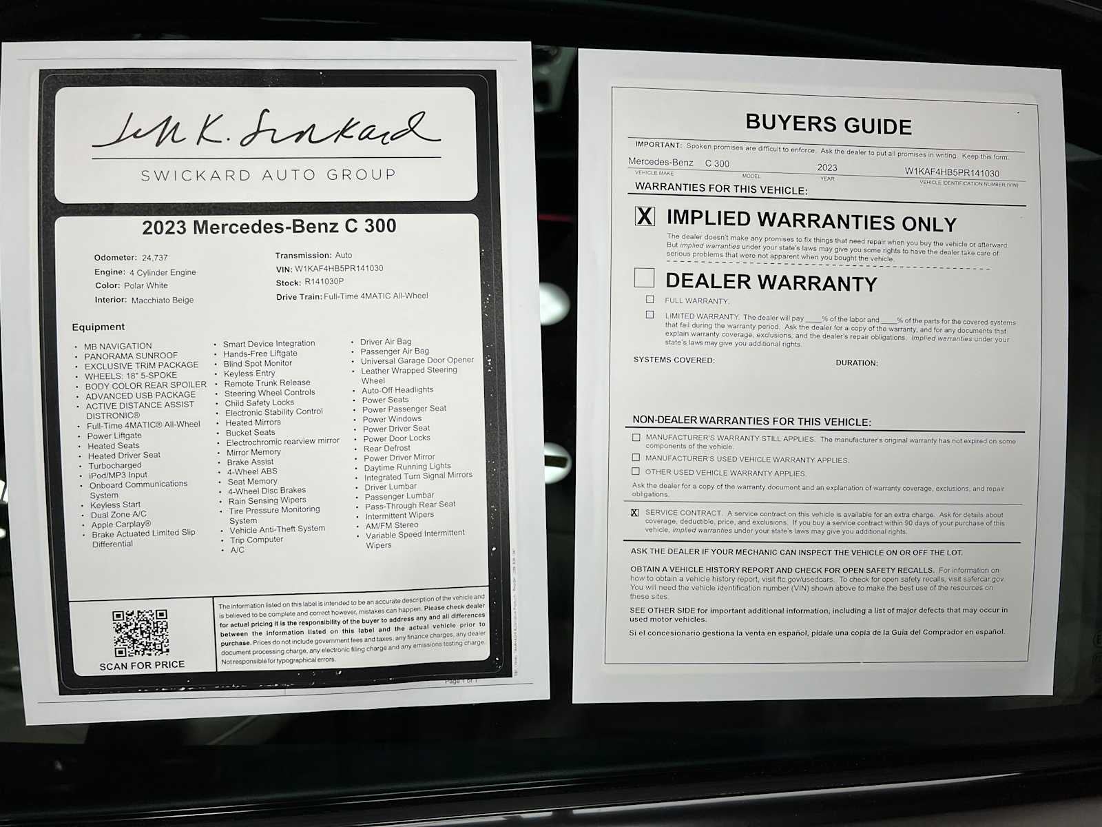 2023 Mercedes-Benz C 300 4MATIC® Sedan