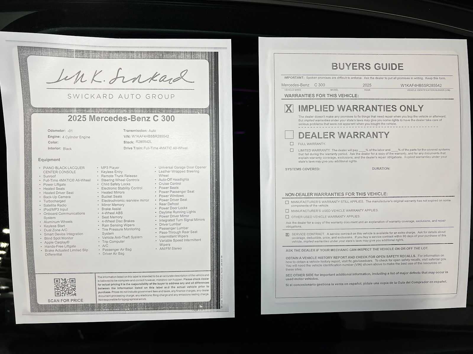 2025 Mercedes-Benz C 300 C 300