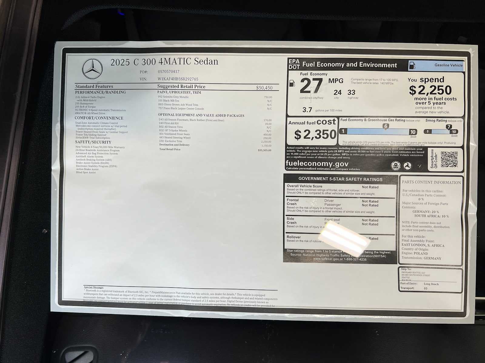 2025 Mercedes-Benz C 300 C 300