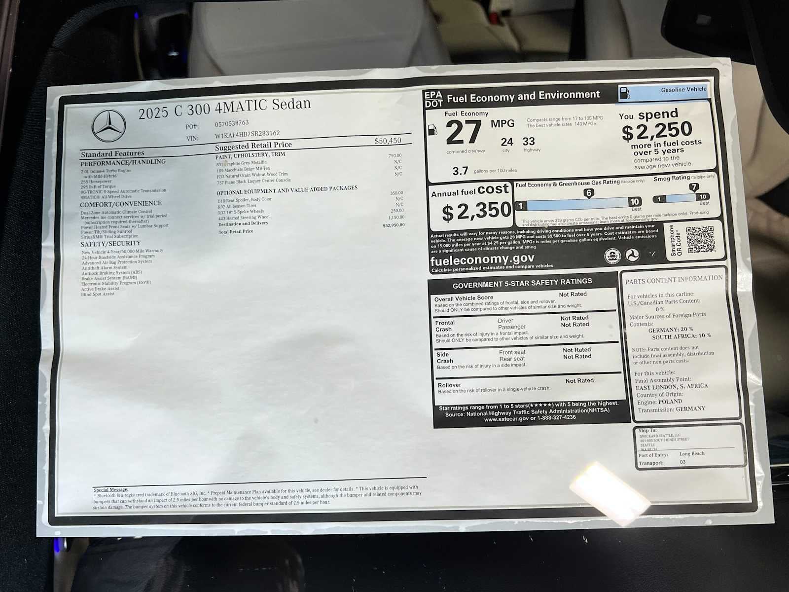 2025 Mercedes-Benz C 300 C 300