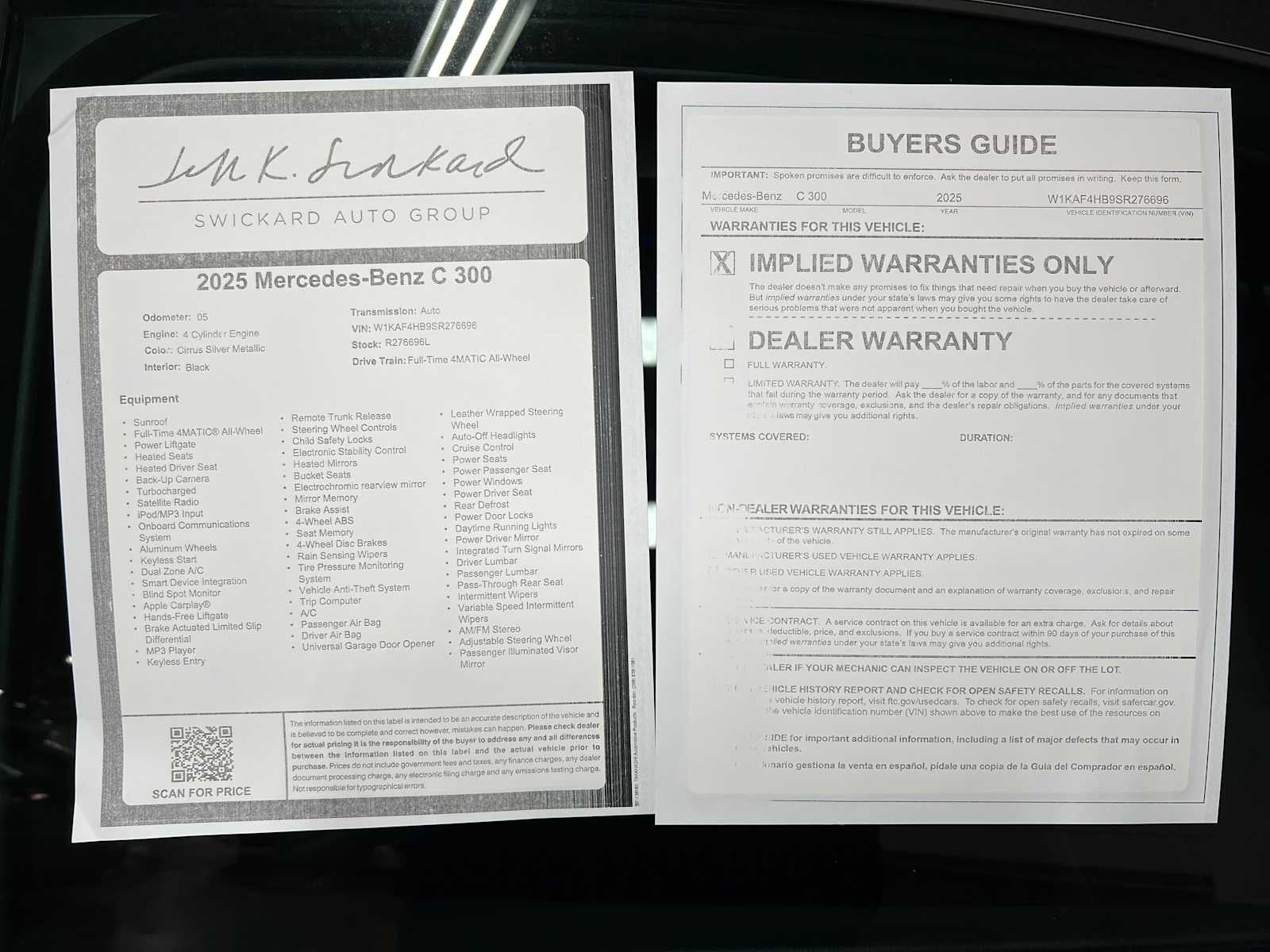 2025 Mercedes-Benz C 300 4MATIC® Sedan