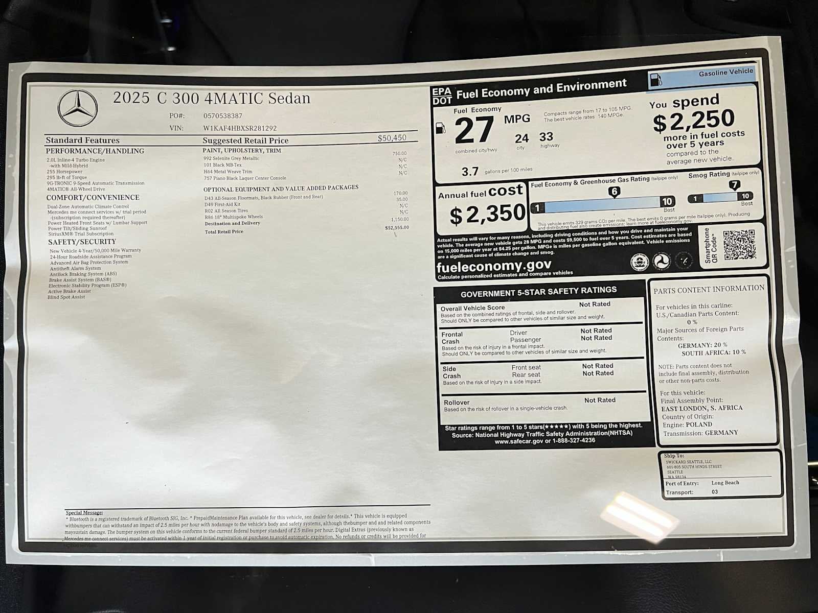 2025 Mercedes-Benz C 300 C 300