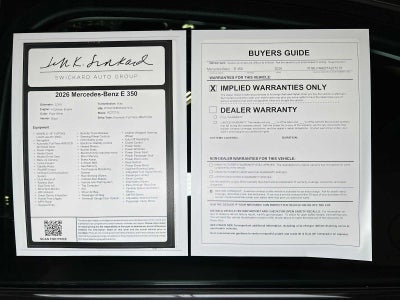 2026 Mercedes-Benz E 350 4MATIC® Sedan
