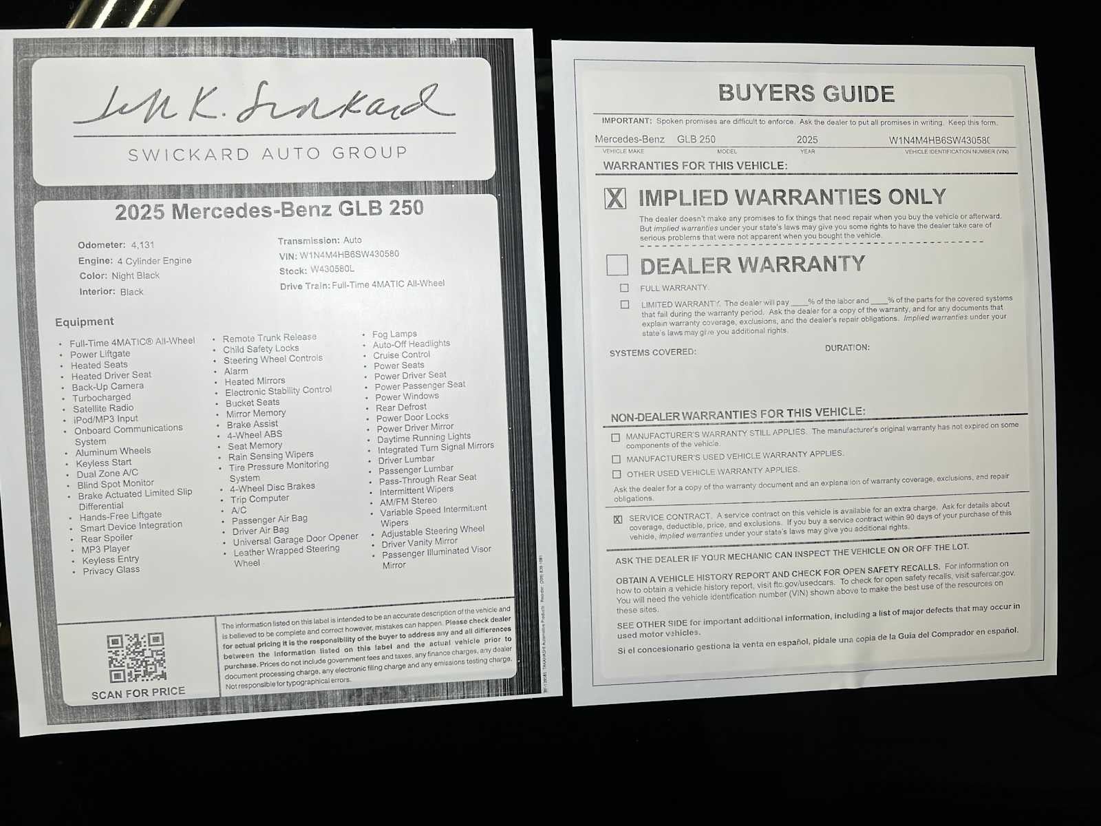 2025 Mercedes-Benz GLB 250 4MATIC® SUV