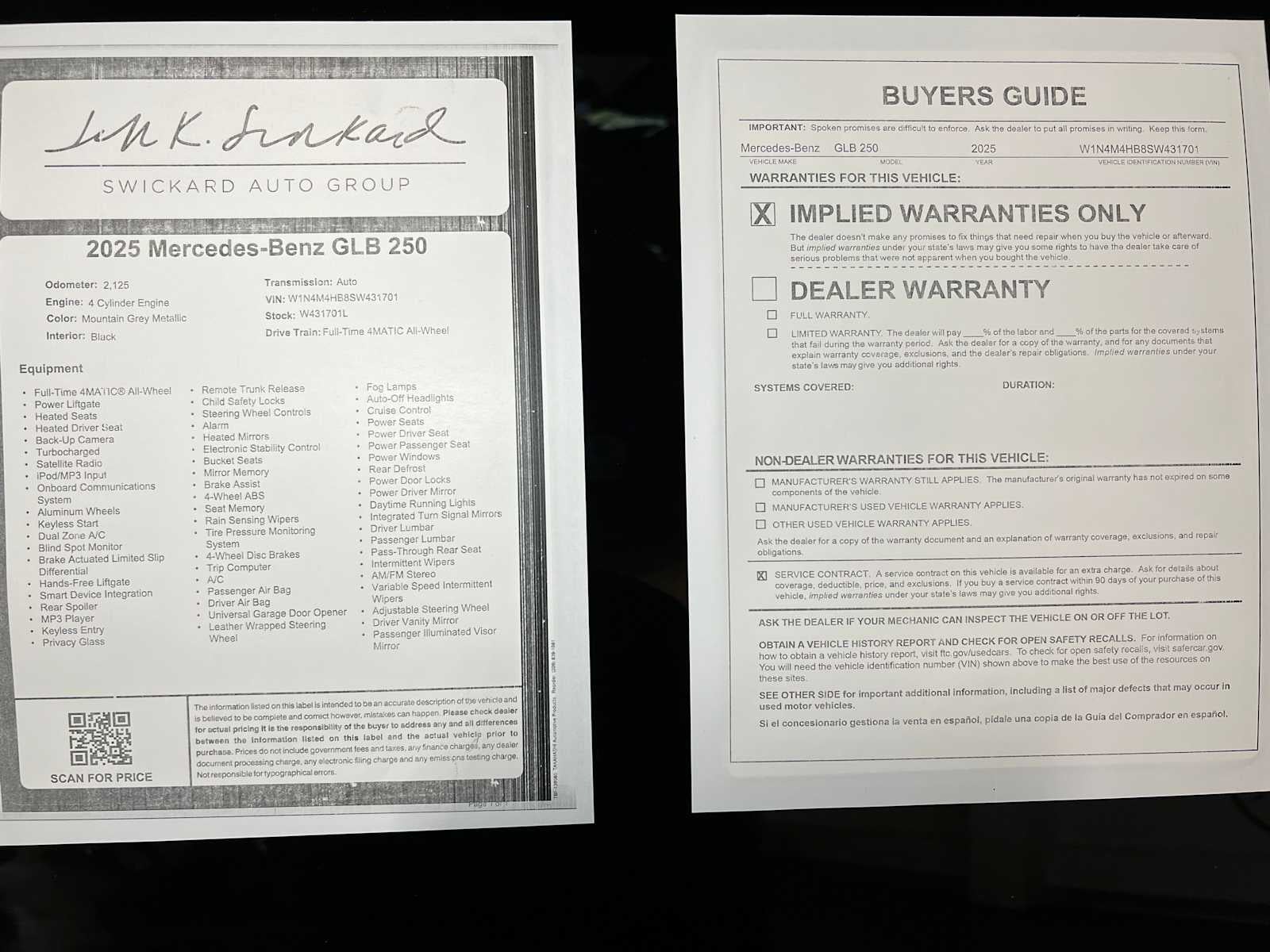 2025 Mercedes-Benz GLB 250 GLB 250