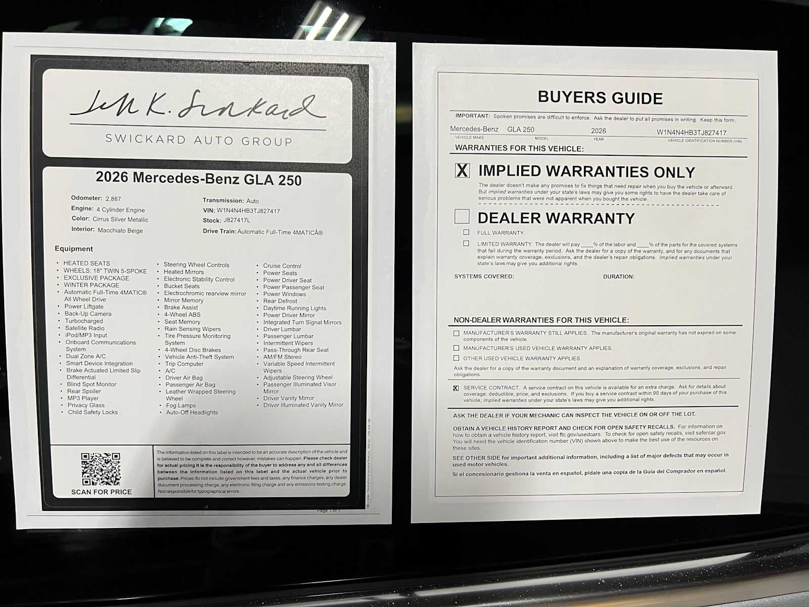 2026 Mercedes-Benz GLA 250 4MATIC® SUV