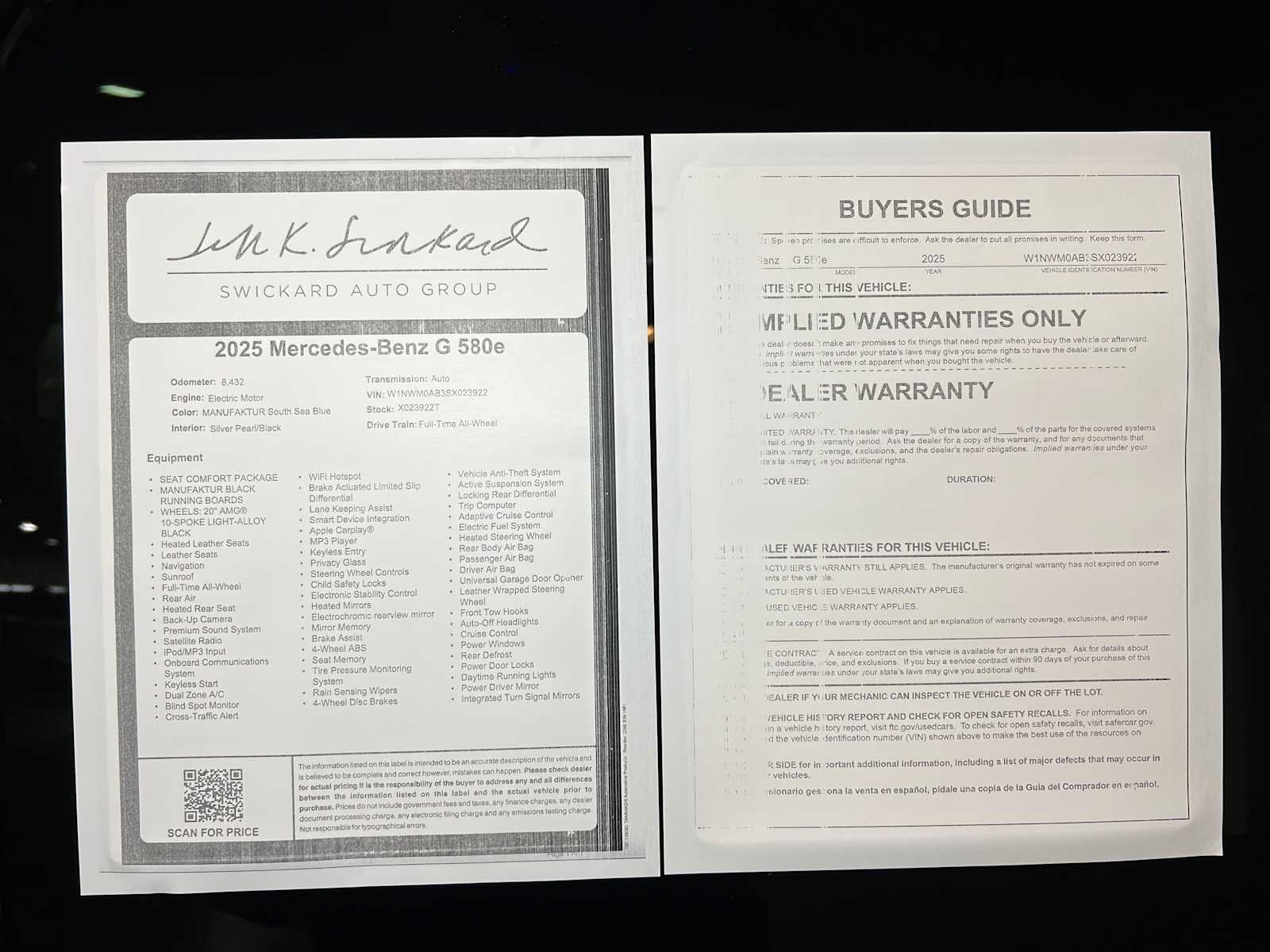 2025 Mercedes-Benz G 580e G 580e