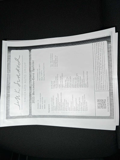 2025 Mercedes-Benz Sprinter 2500 Standard Roof I4 Diesel HO 144" RWD