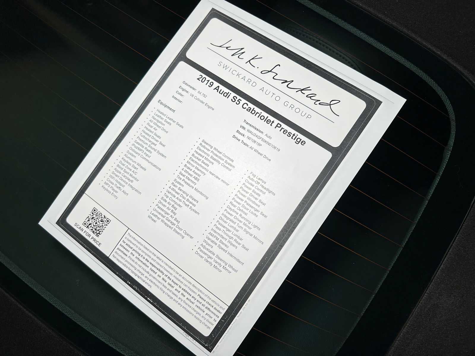 2019 Audi S5 Cabriolet Prestige