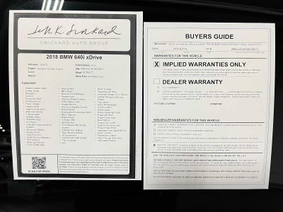 2018 BMW 640i xDrive 640i xDrive
