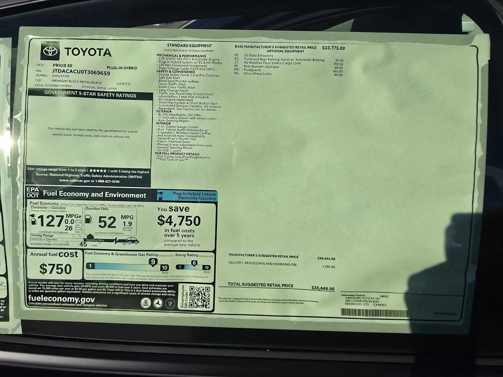 2026 Toyota Prius Plug-in Hybrid SE