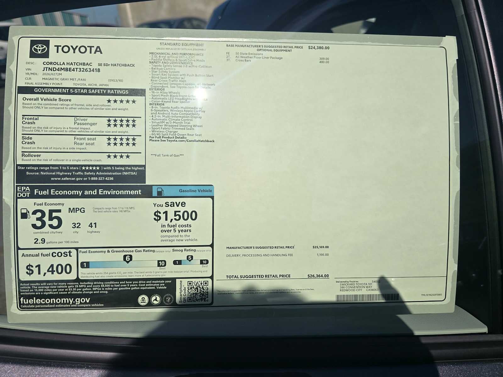 2026 Toyota Corolla Hatchback SE