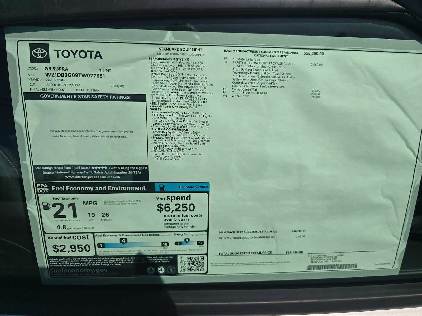 2026 Toyota GR Supra 3.0 MT