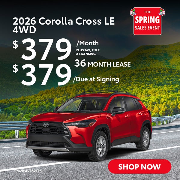 2026 Corolla Cross LE 4WD Lease from $379 per month for 36 m