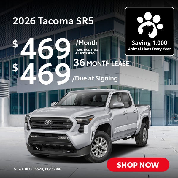 2026 Toyota Tacoma SR5 Lease from $469/mo, $469 due at signi