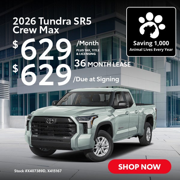 2026 Toyota Tundra SR5 Lease from $629/mo, $629 due at signi
