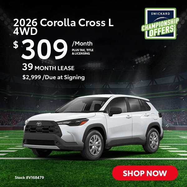 2026 Corolla Cross L 4WD Lease for $309 per month for 39 mon