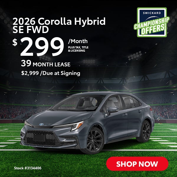 2026 Corolla Hybrid SE FWD Lease for $299 per month for 39 m