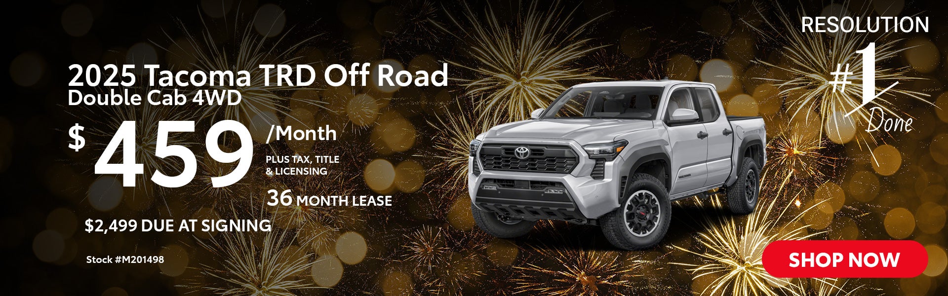 2025 Tacoma TRD Off Road Double Cab 4WD Lease for $459 per m