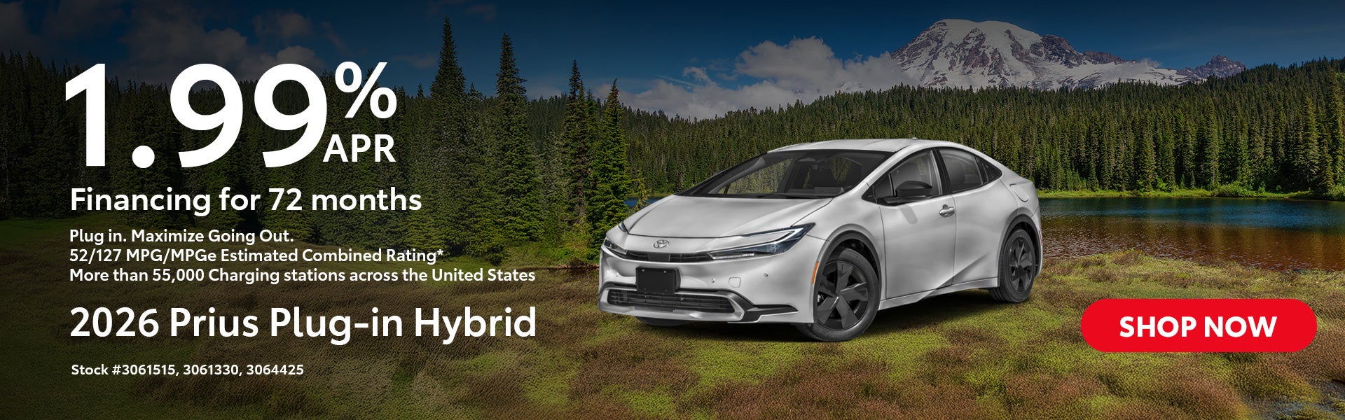 2026 Prius Plug-in Hybrid 1.99% APR for 72 months