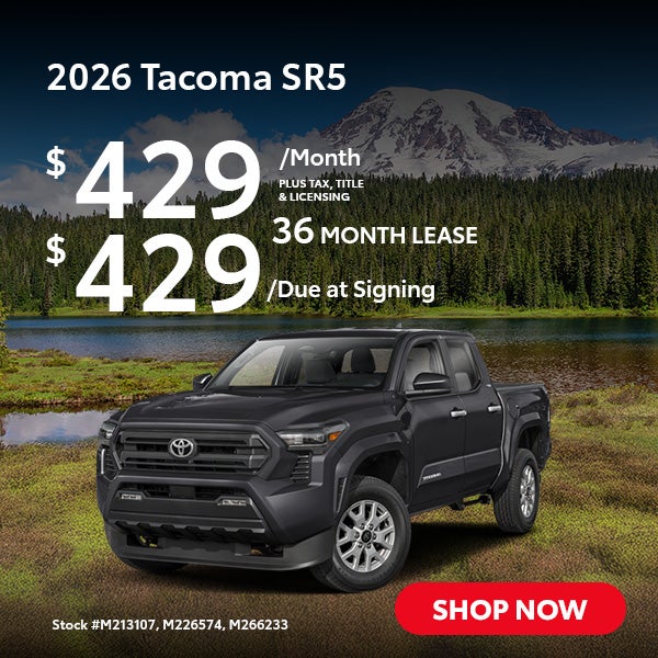 2026 Tacoma SR5 Lease from $429/mo, $429 due at signing
