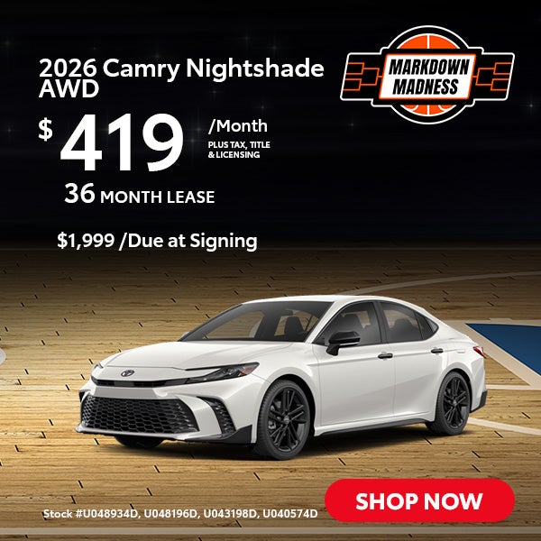 2026 Camry Nightshade AWD Lease for $419 per month for 36 mo