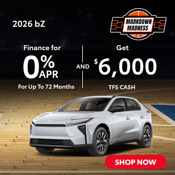 2026 bZ 0% APR for 72 months and $6,000 TFS cash