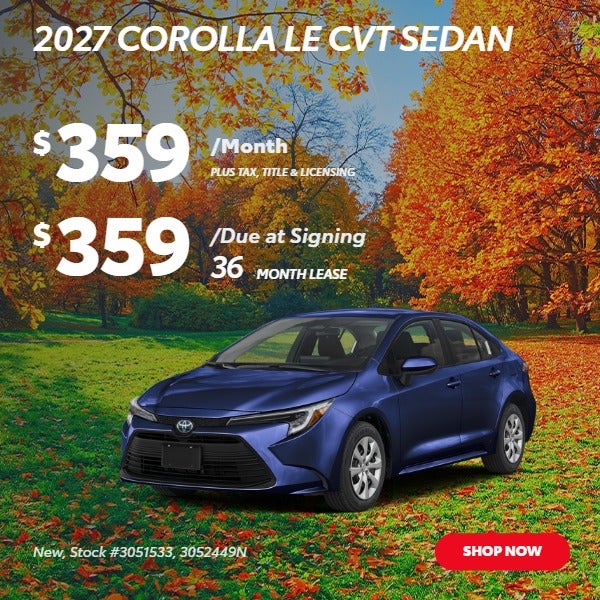 2027 COROLLA LE CVT SEDAN: $359/mo